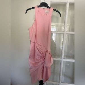 Cinq a Sept Waverly Scoop Neck Wrap Mini Dress with Bow Light Pink Size 6